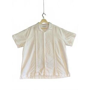 Cubavera Men's White Short Sleeve Button-Up Shirt Size Large